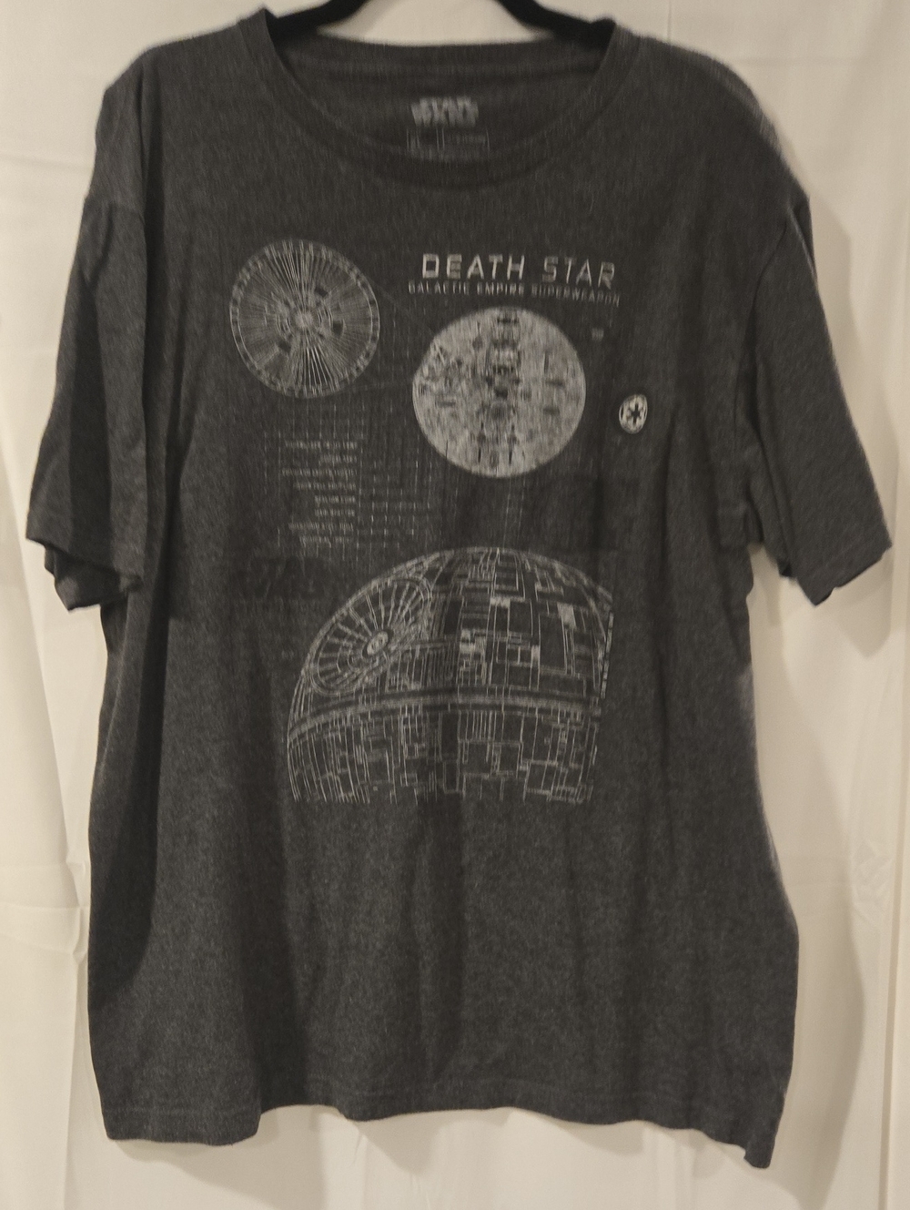 Star Wars Charcoal Death Star Schematic Tee